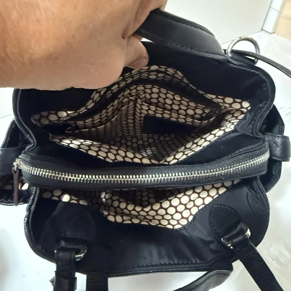 Black and Brown Men’s Convertible Backpack - Croc-Accent Nylon